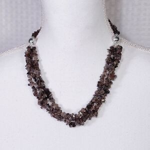 Smoky Quartz Gemstone Ethnic Handmade Necklace Jewelry 85 Gms